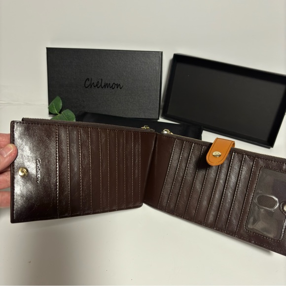 Chelmon Leather RFDI BLOCKING genuine leather wallet/card holder dust jacket NIB - Picture 4 of 13